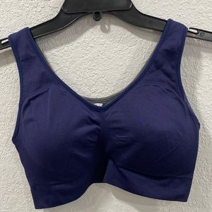 Spanx Seamless Reversible Comfort Bra Blue Gray Size XL